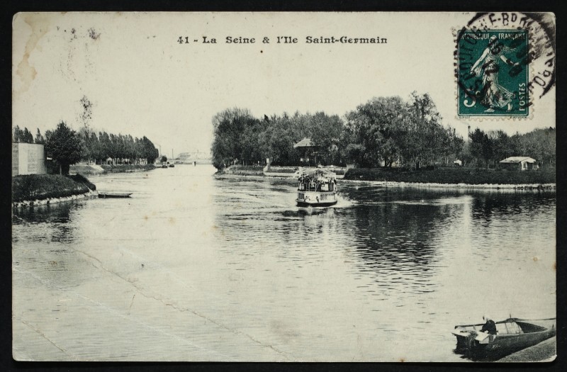 Carte postale ancienne La Seine & l'Ile Saint-Germain à Issy-les-Moulineaux