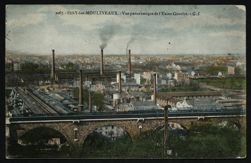 Carte postale ancienne Issy-Les-Moulineaux, Vue panoramique de l'Usine Gévelot, c.1907 postcard à Issy-les-Moulineaux