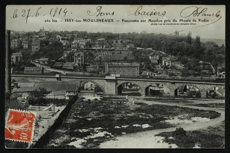 Carte postale ancienne Panorama sur Meudon pris du Musée Rodin à Issy-les-Moulineaux