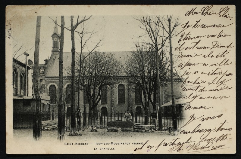 Carte postale ancienne Saint-Nicolas - La chapelle à Issy-les-Moulineaux