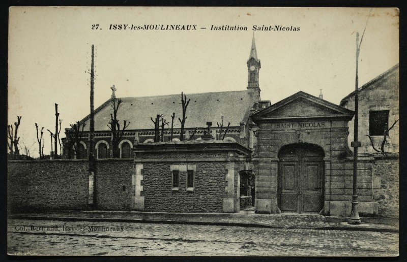 Carte postale ancienne Institution Saint-Nicolas à Issy-les-Moulineaux