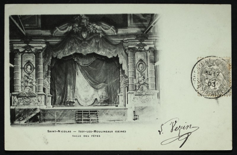 Carte postale ancienne Saint-Nicolas - Salle des Fêtes à Issy-les-Moulineaux