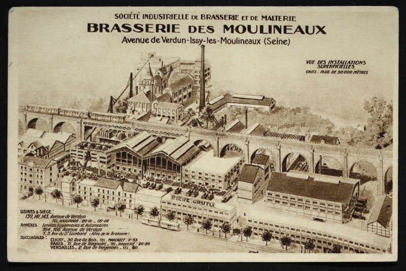 Carte postale ancienne Brasserie des Moulineaux à Issy-les-Moulineaux