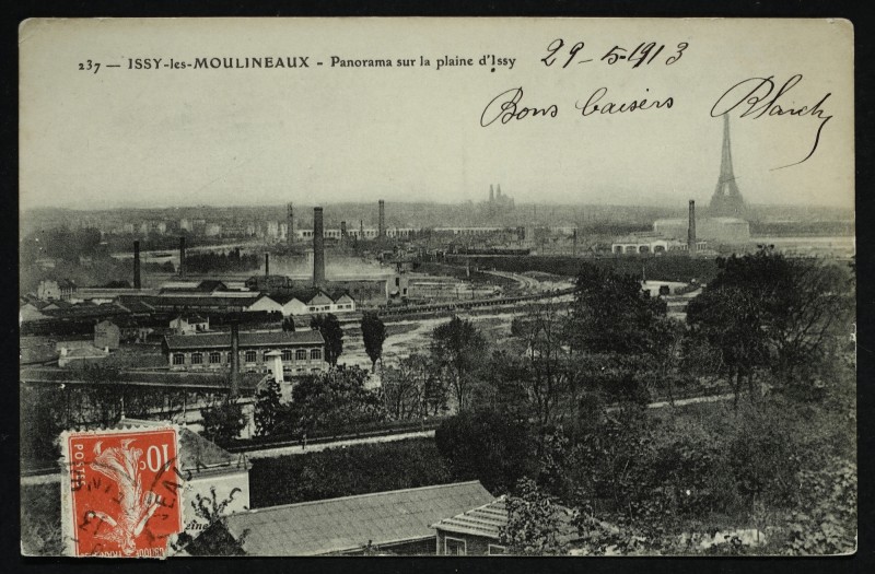 Carte postale ancienne Panorama sur la plaine d'Issy à Issy-les-Moulineaux