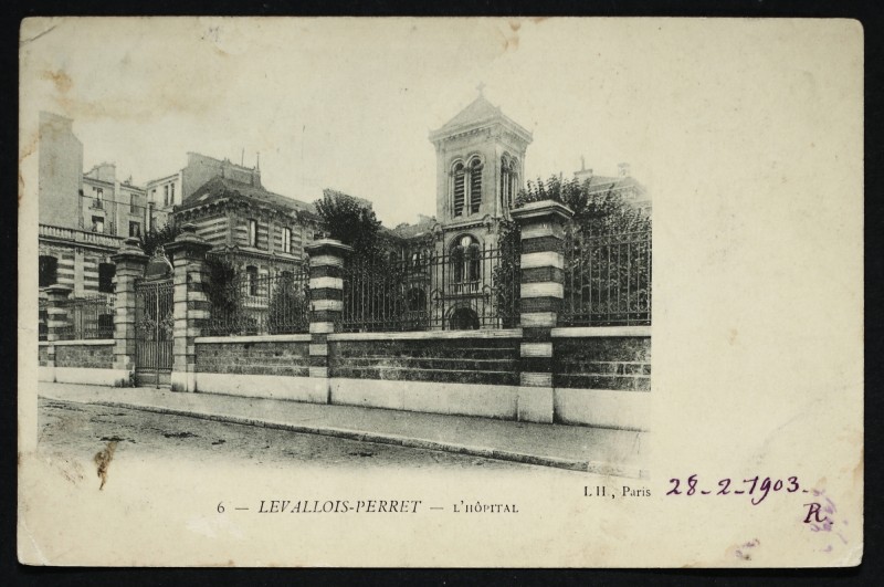 Carte postale ancienne L'Hôpital à Levallois-Perret