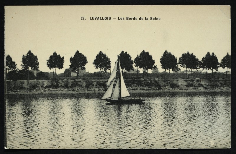 Carte postale ancienne Les Bords de Seine à Levallois-Perret