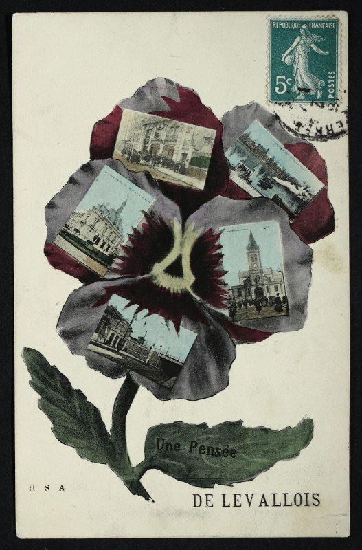 Carte postale ancienne Une pensée de Levallois à Levallois-Perret