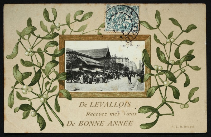 Carte postale ancienne De Levallois Recevez mes voeux de Bonne année à Levallois-Perret