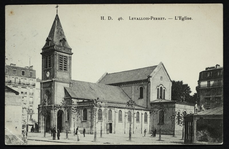 Carte postale ancienne L'Eglise à Levallois-Perret