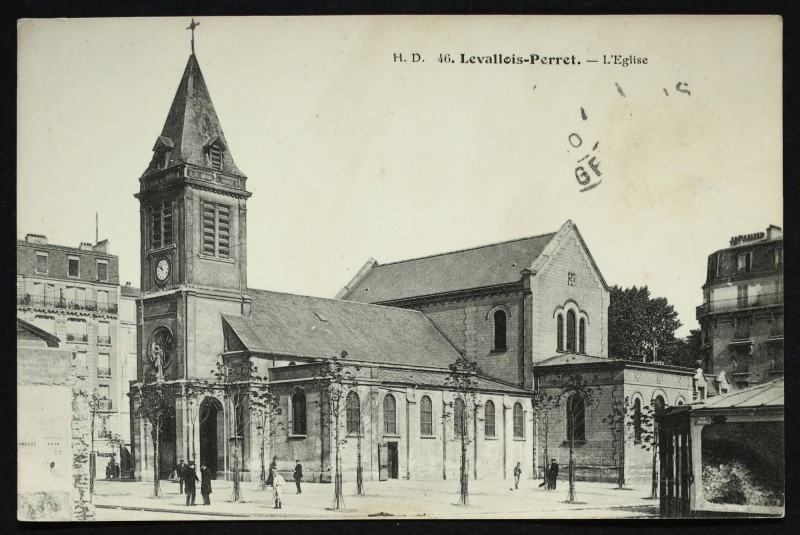 Carte postale ancienne L'Eglise à Levallois-Perret