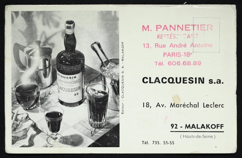 Carte postale ancienne Clacquesin S.A [Vins et spiritueux] à Malakoff