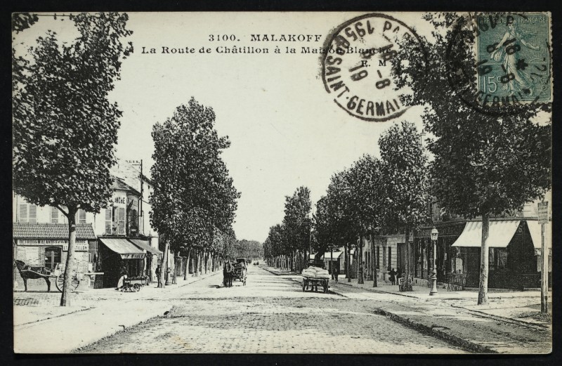 Carte postale ancienne La Route de Châtillon à la Maison Blanche à Montrouge
