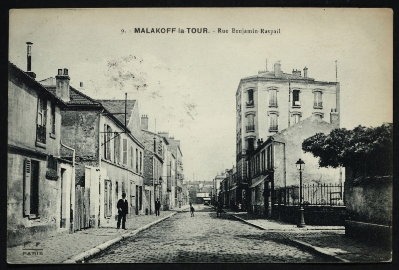 Carte postale ancienne Rue Benjamin Raspail à Malakoff