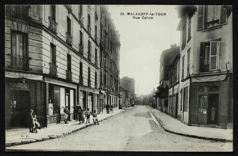 Carte postale ancienne Rue Caron à Malakoff