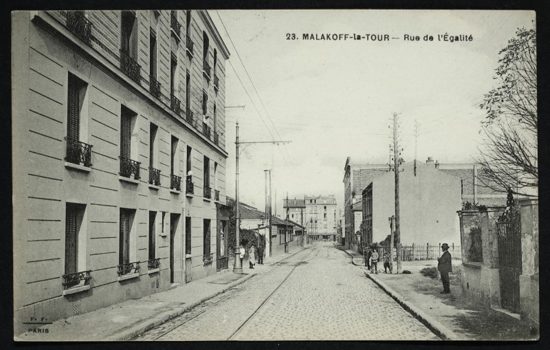 Carte postale ancienne Rue de l'Egalité à Malakoff