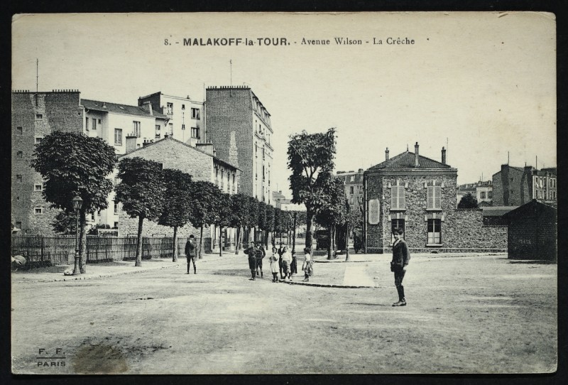 Carte postale ancienne Avenue Wilson - La Crèche à Malakoff