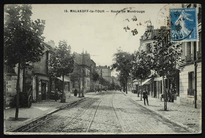 Carte postale ancienne Route de Montrouge à Malakoff