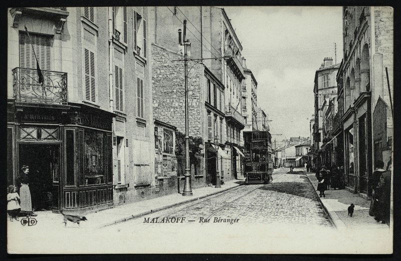 Carte postale ancienne Rue Béranger à Malakoff