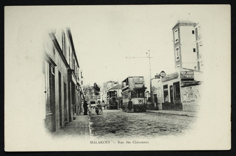 Carte postale ancienne Rue des Clouzeaux à Malakoff