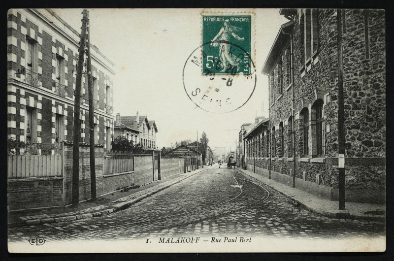 Carte postale ancienne Rue Paul Bert à Malakoff
