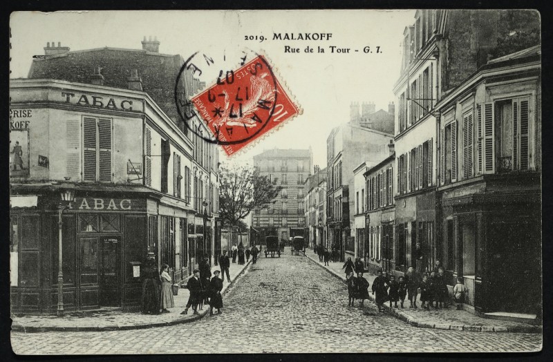 Carte postale ancienne Rue de la Tour à Malakoff