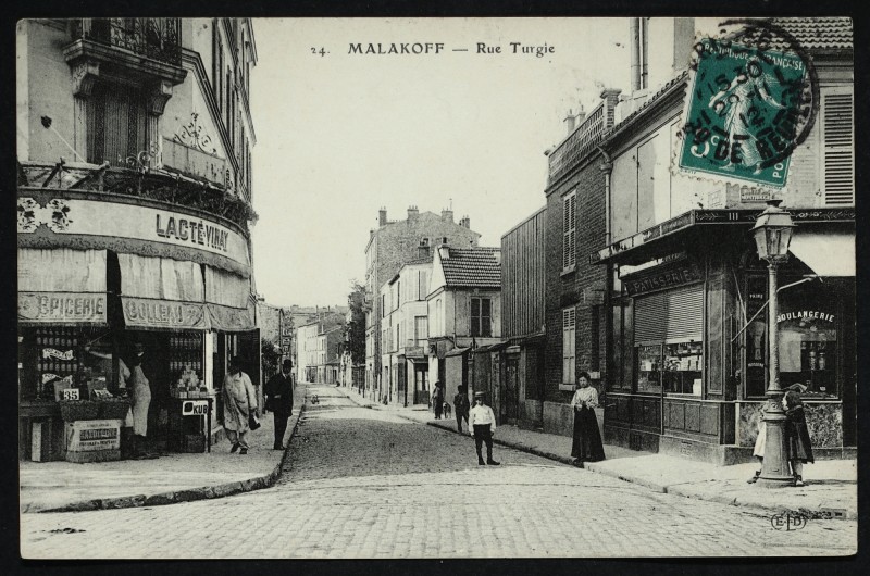 Carte postale ancienne Rue Turgis à Malakoff