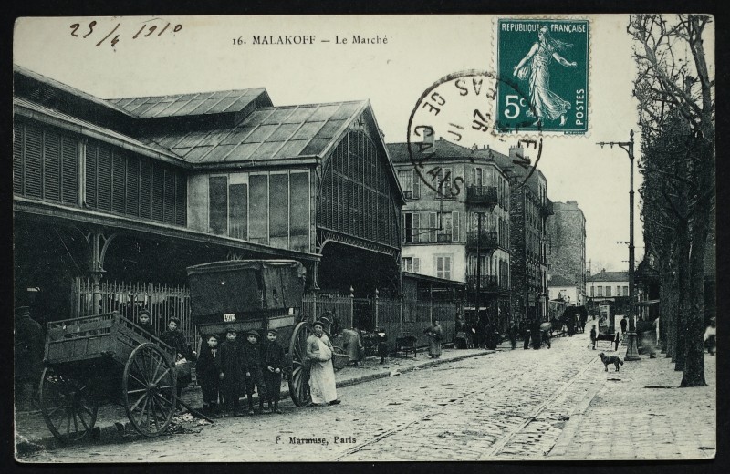 Carte postale ancienne Le Marché à Malakoff