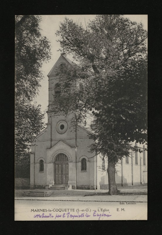Carte postale ancienne L'Eglise à Marnes-la-Coquette