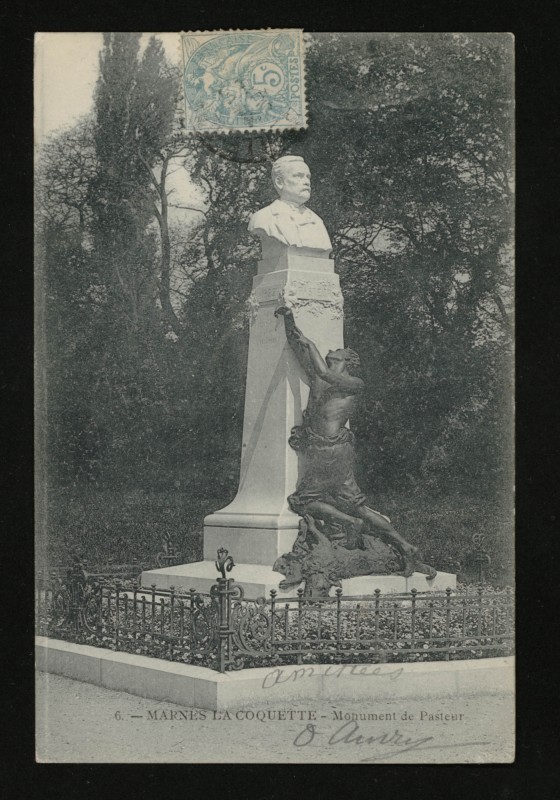 Carte postale ancienne Monument de Pasteur à Marnes-la-Coquette