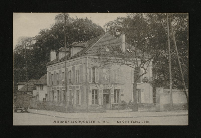 Carte postale ancienne Le Café Tabac Joie à Marnes-la-Coquette