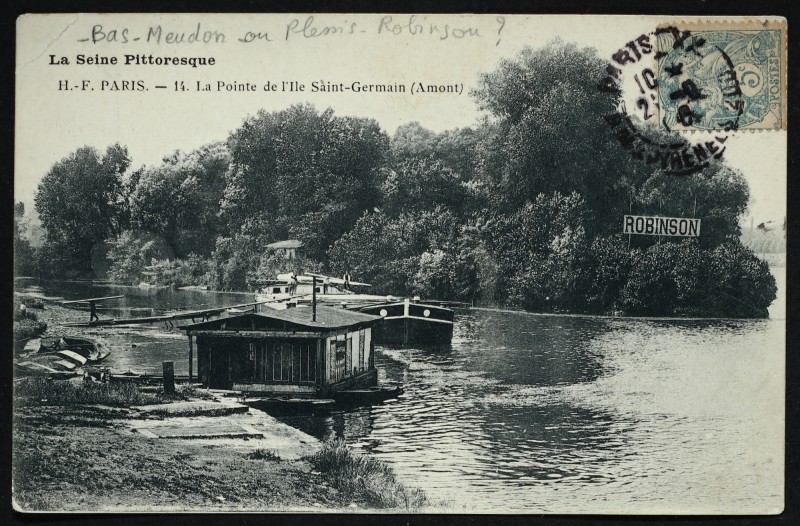 Carte postale ancienne La Seine Pittoresque - La Pointe de  l'Ile St-Germain (Amont) à Issy-les-Moulineaux