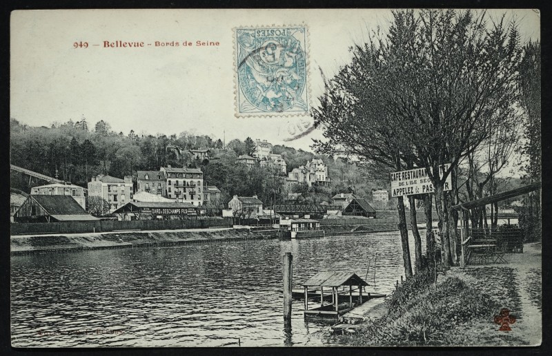 Carte postale ancienne Bellevue - Bords de Seine à Boulogne-Billancourt