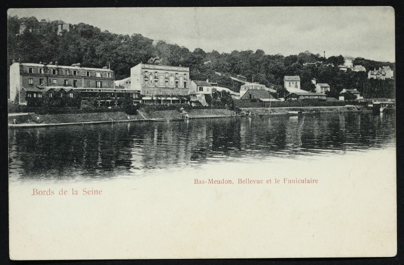 Carte postale ancienne Bas-Meudon, Bellevue et le Funiculaire à Meudon