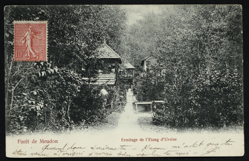 Carte postale ancienne Forêt de Meudon - Ermitage de l'Etang d'Ursine à Chaville