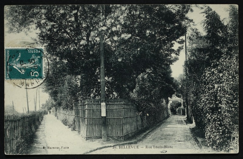 Carte postale ancienne Bellevue - Rue Louis-Blanc à Meudon