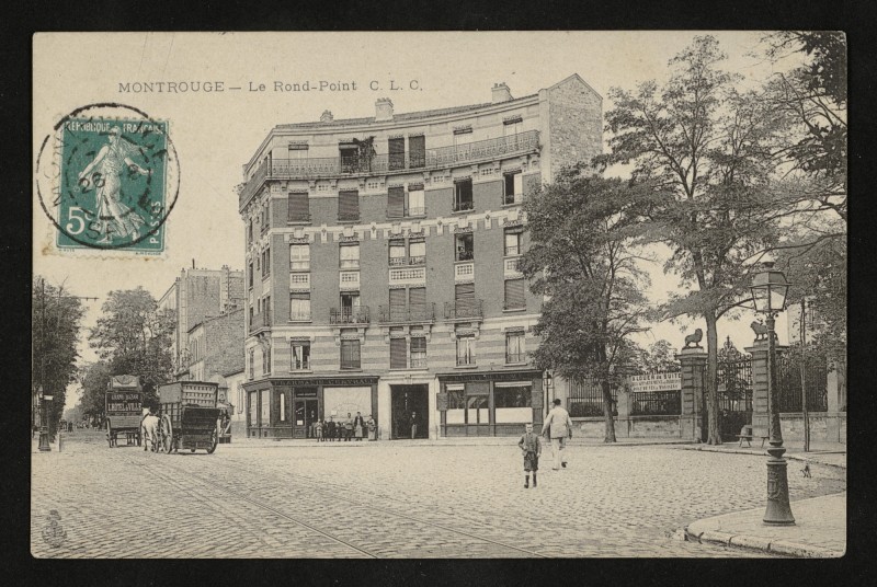 Carte postale ancienne Le Rond-Point à Montrouge