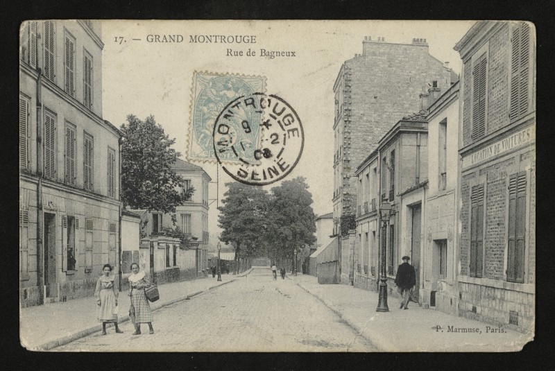 Carte postale ancienne Rue de Bagneux à Montrouge