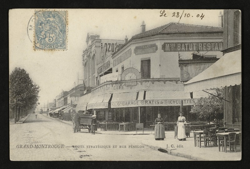 Carte postale ancienne Grand-Montrouge - Route Stratégique et rue Fénelon à Montrouge