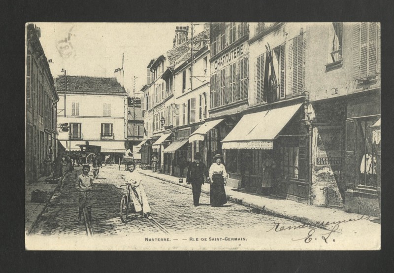 Carte postale ancienne Rue de Saint-Germain à Nanterre