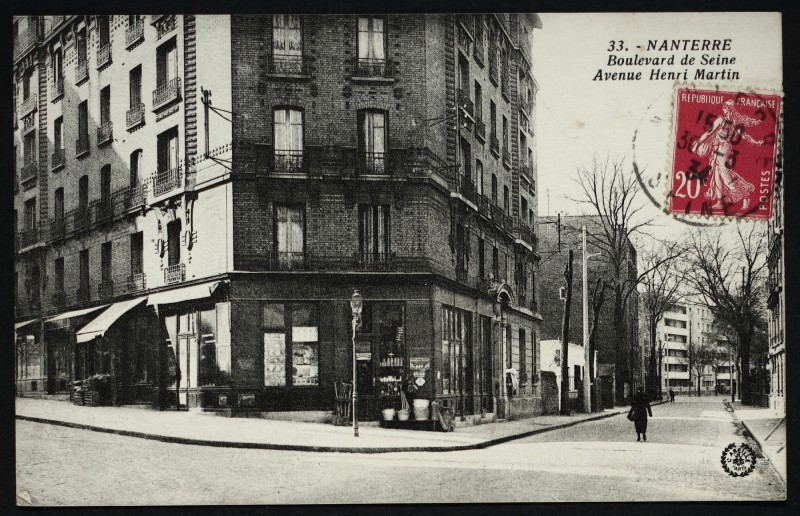 Carte postale ancienne Le boulevard de la Seine et l'avenue Henri-Martin à Nanterre