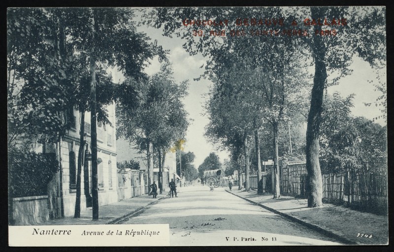 Carte postale ancienne L'avenue de la République à Nanterre