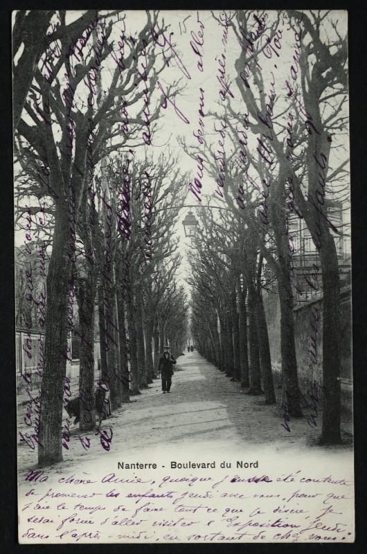 Carte postale ancienne Le boulevard du Nord à Nanterre