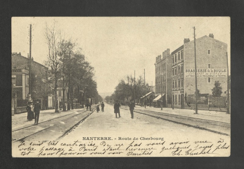 Carte postale ancienne Route de Cherbourg à Nanterre