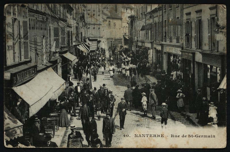 Carte postale ancienne La rue de Saint-Germain à Nanterre