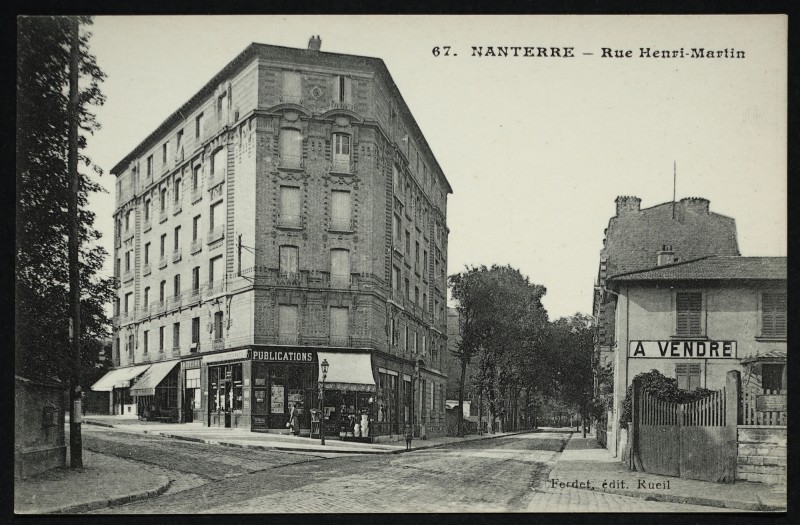 Carte postale ancienne La rue Henri-Martin à Nanterre