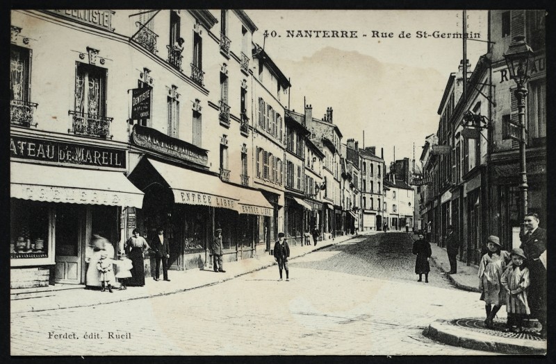 Carte postale ancienne La rue de Saint-Germain à Nanterre