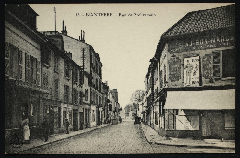 Carte postale ancienne La rue de Saint-Germain à Nanterre