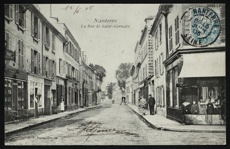 Carte postale ancienne La rue de Saint-Germain à Nanterre