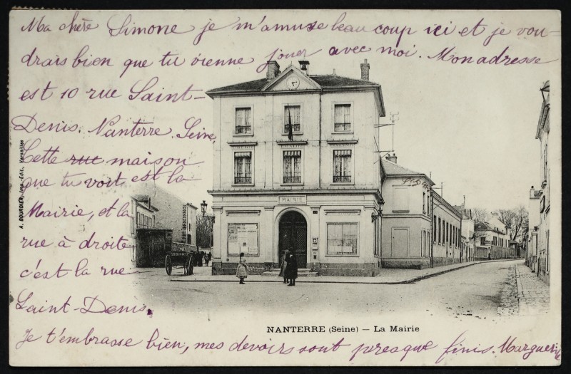 Carte postale ancienne La Mairie à Nanterre
