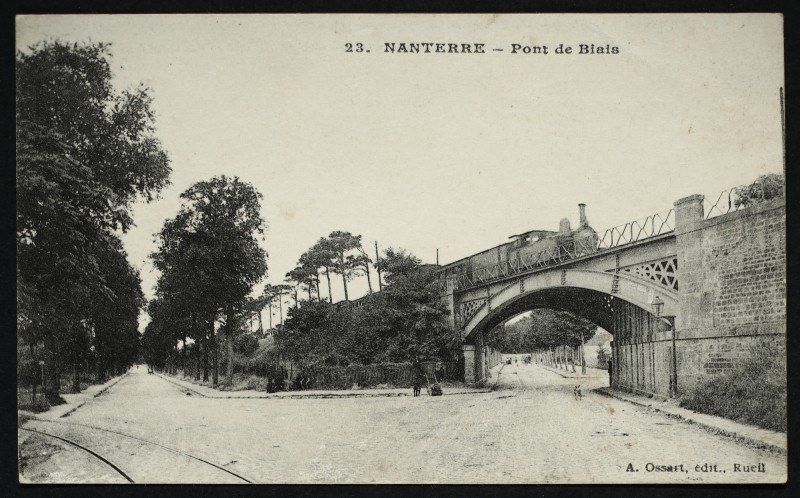 Carte postale ancienne Le pont de Biais à Nanterre